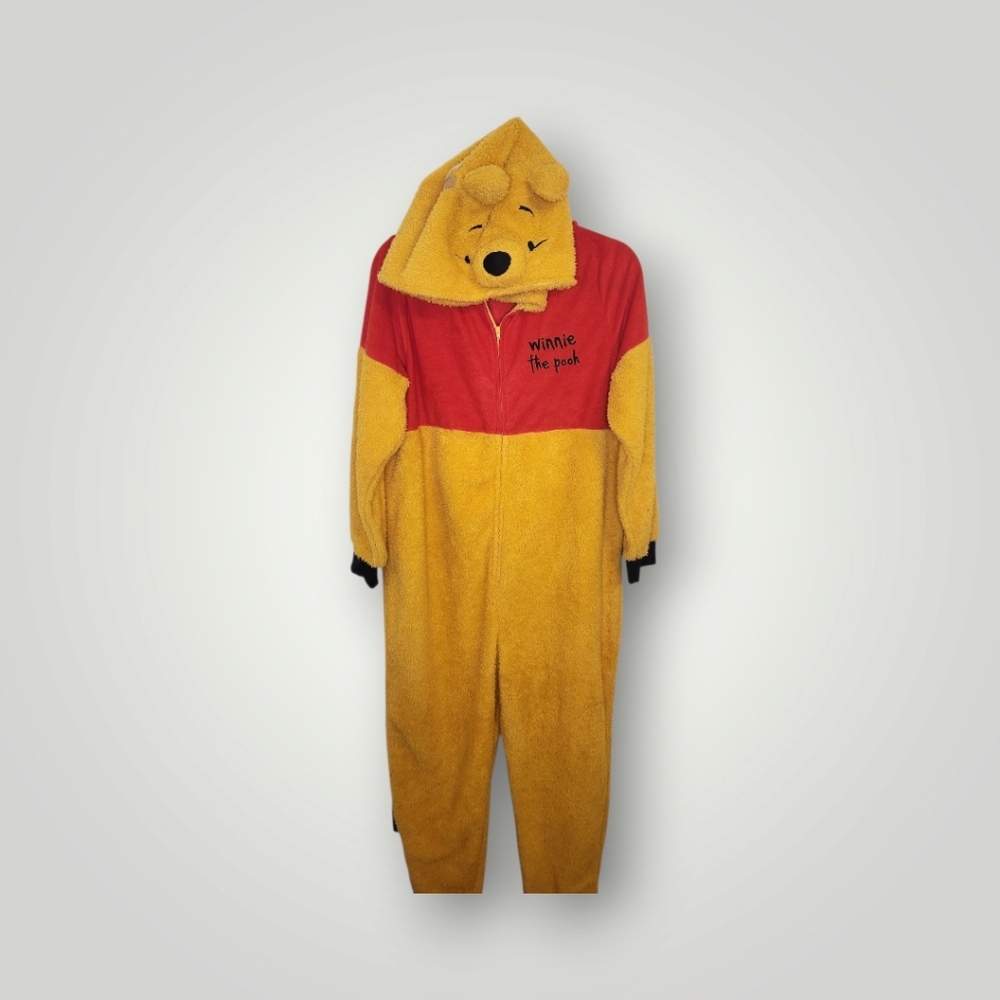 Disney Women's Winnie The Pooh Onepiece Unionsuit Pajamas Costume Red Yellow Xl